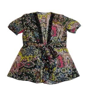 CAbi Beaches of St Tropez Open Tie Front Blouse Style # 543 Fairy Whimsical Y2K